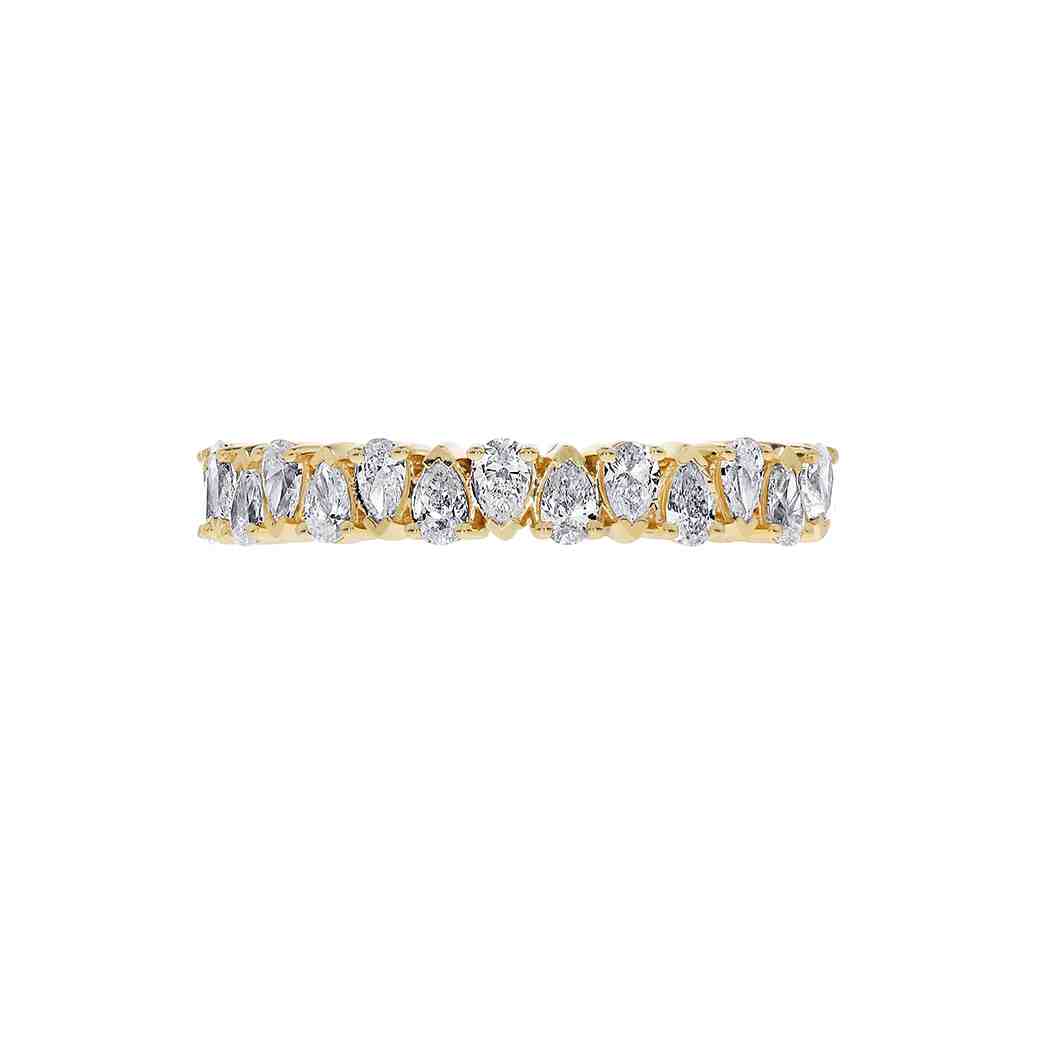 Pear Brilliant Diamond Half Eternity Ring LR12835A